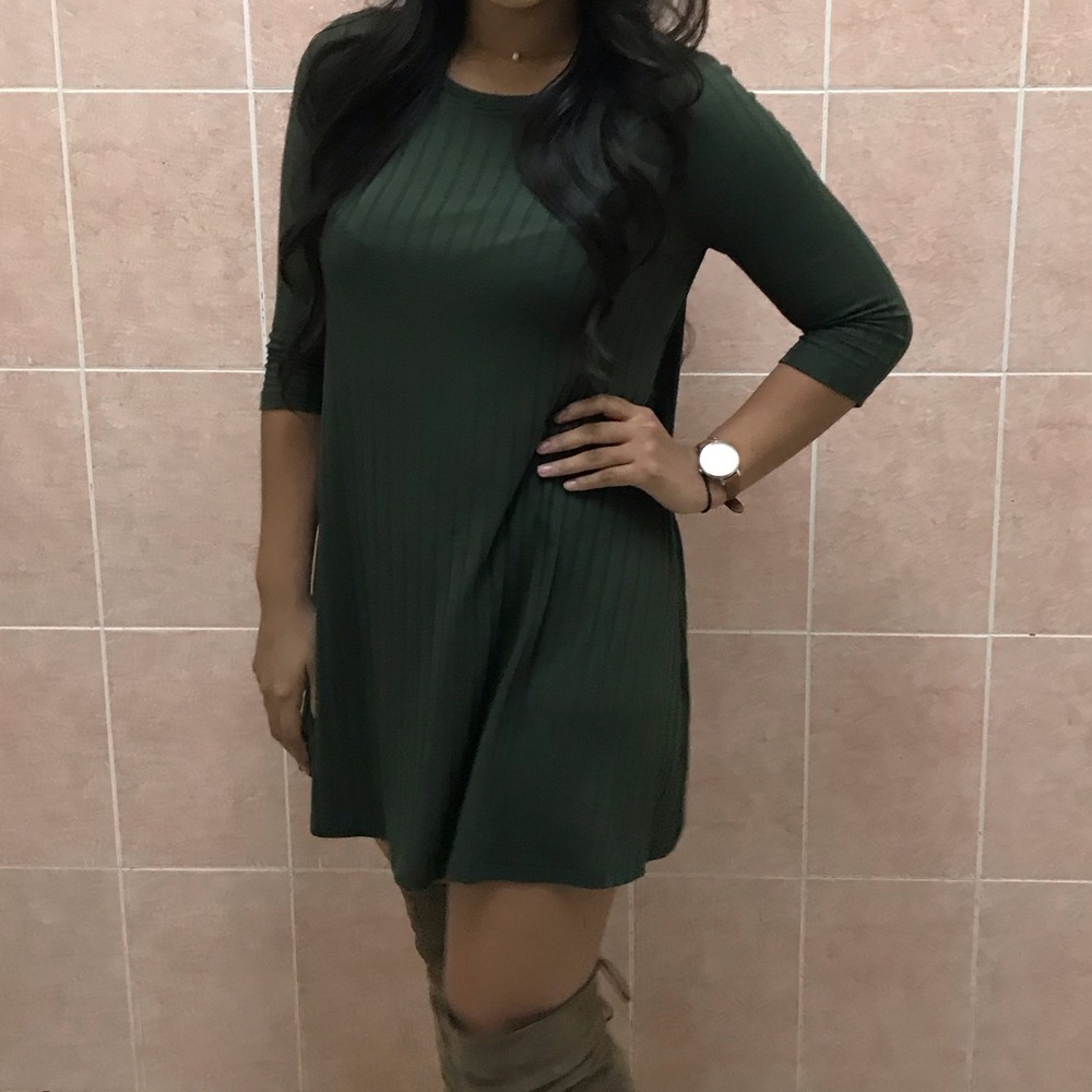 Olive Green Knee Length